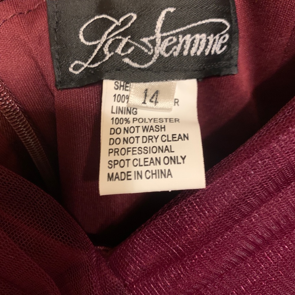 Beautiful Le Femme floor length gown in dark berry! - Picture 4 of 5